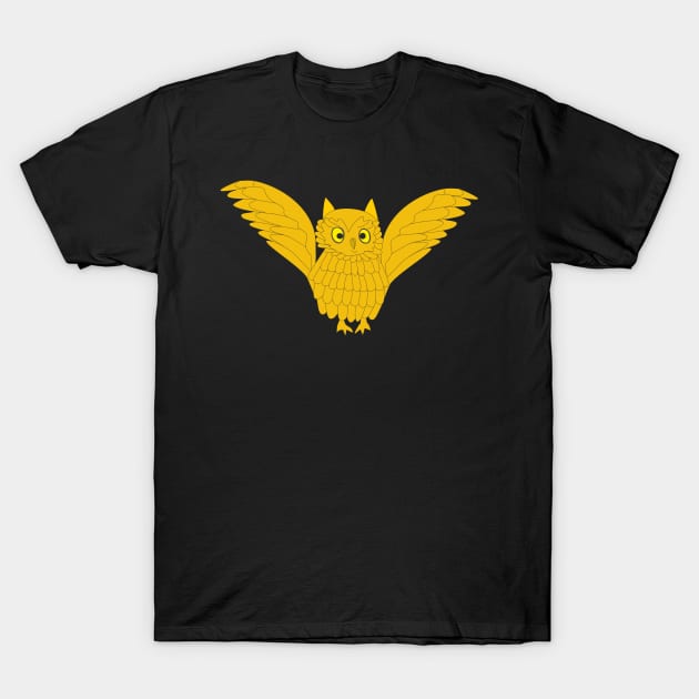 Golden owl T-Shirt by Alekvik